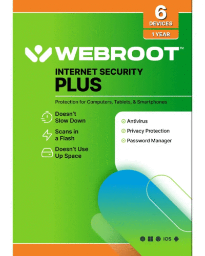 Webroot - Internet Security Plus + Antivirus Protection (6 Devices) (1-Year Subscription)
